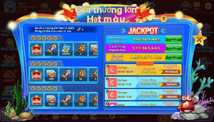 Bắn cá thần tài: Chinh phục đại dương, rinh thưởng khủng Các trò chơi tại Bắn Cá Thần Tài