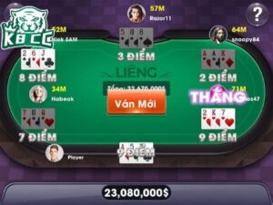 Đánh liêng đổi thưởng sẽ có tối đa 6 người trong một ván